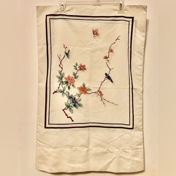 Vintage Springmaid Tranquility Made In USA Bird Flowers Asian 1 Pillowcase Cover - Picture 1 of 7